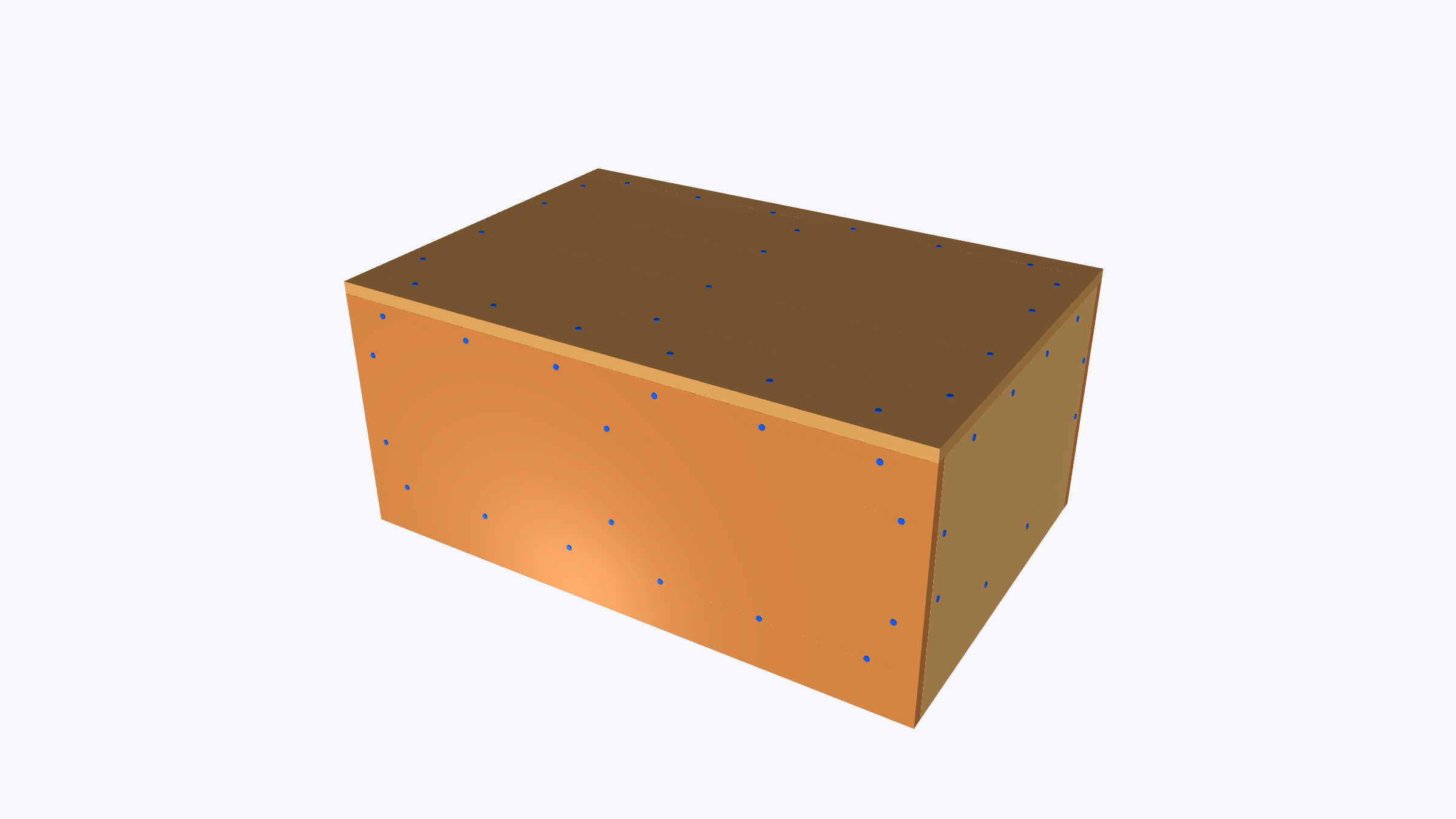 OSB coffee-table concept with a recessed caster frame. Actual CAD render before tile or other finish; not a finished-build photograph.