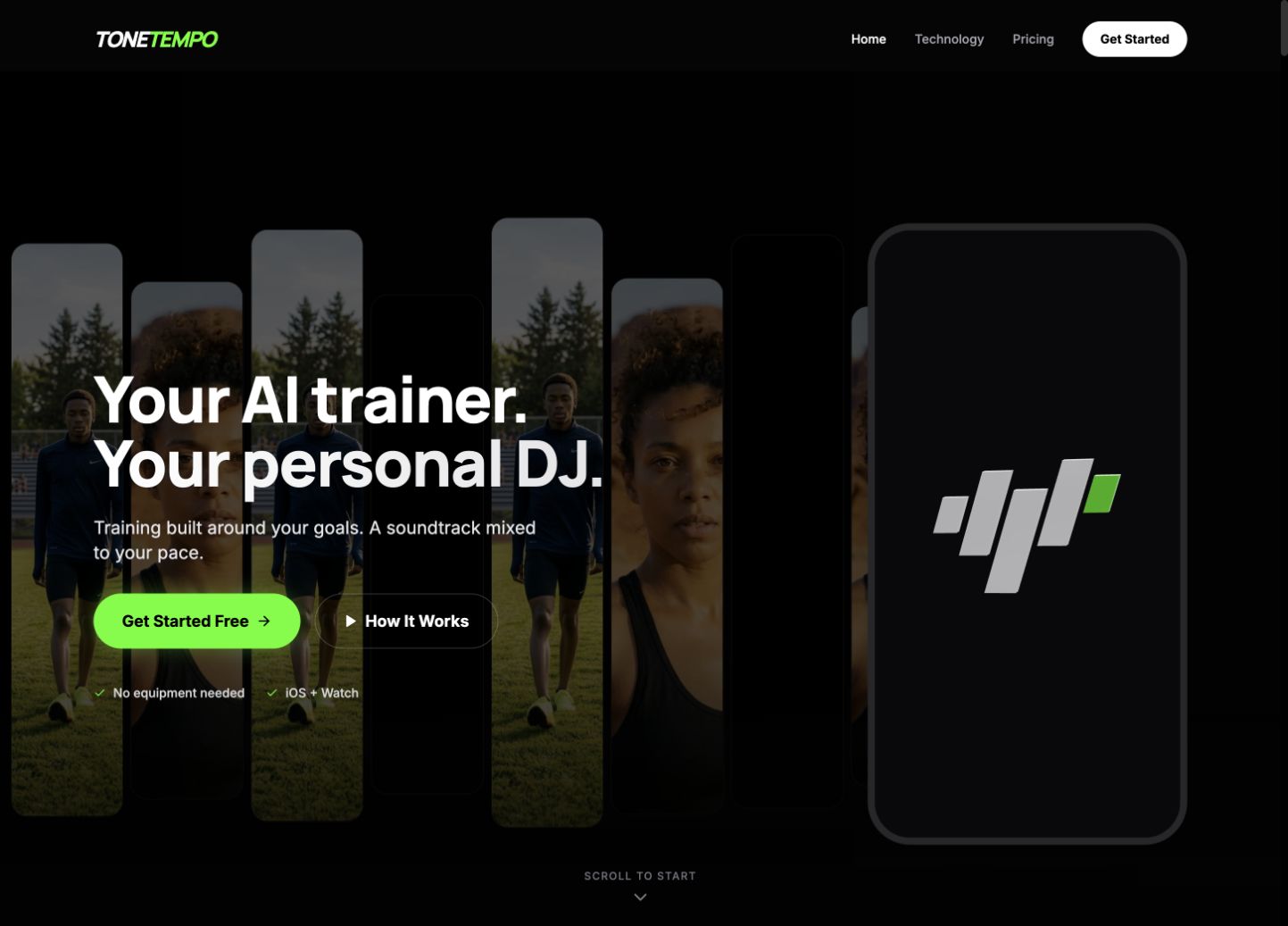 ToneTempo public homepage. Original browser capture, September 4, 2026.